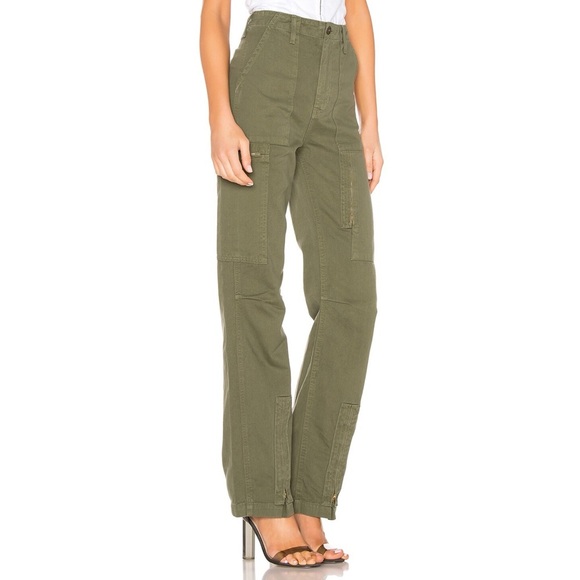 Re/Done Miltary Fatigue Surplus Army Green High Waisted Cargo Pants Size 25 - Picture 3 of 13